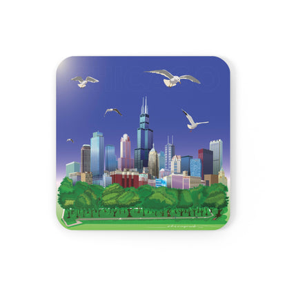 Chicago Seagulls [Corkwood Coaster Set of 4]