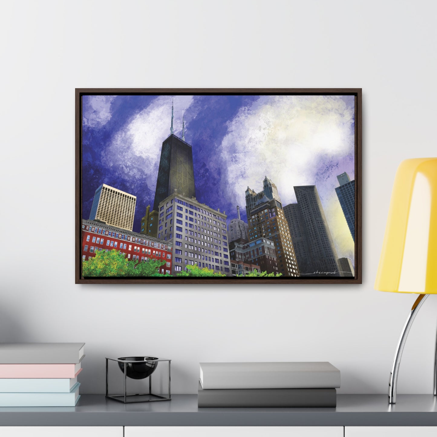 Streeterville Chicago Sunset [Framed Stretched Canvas]