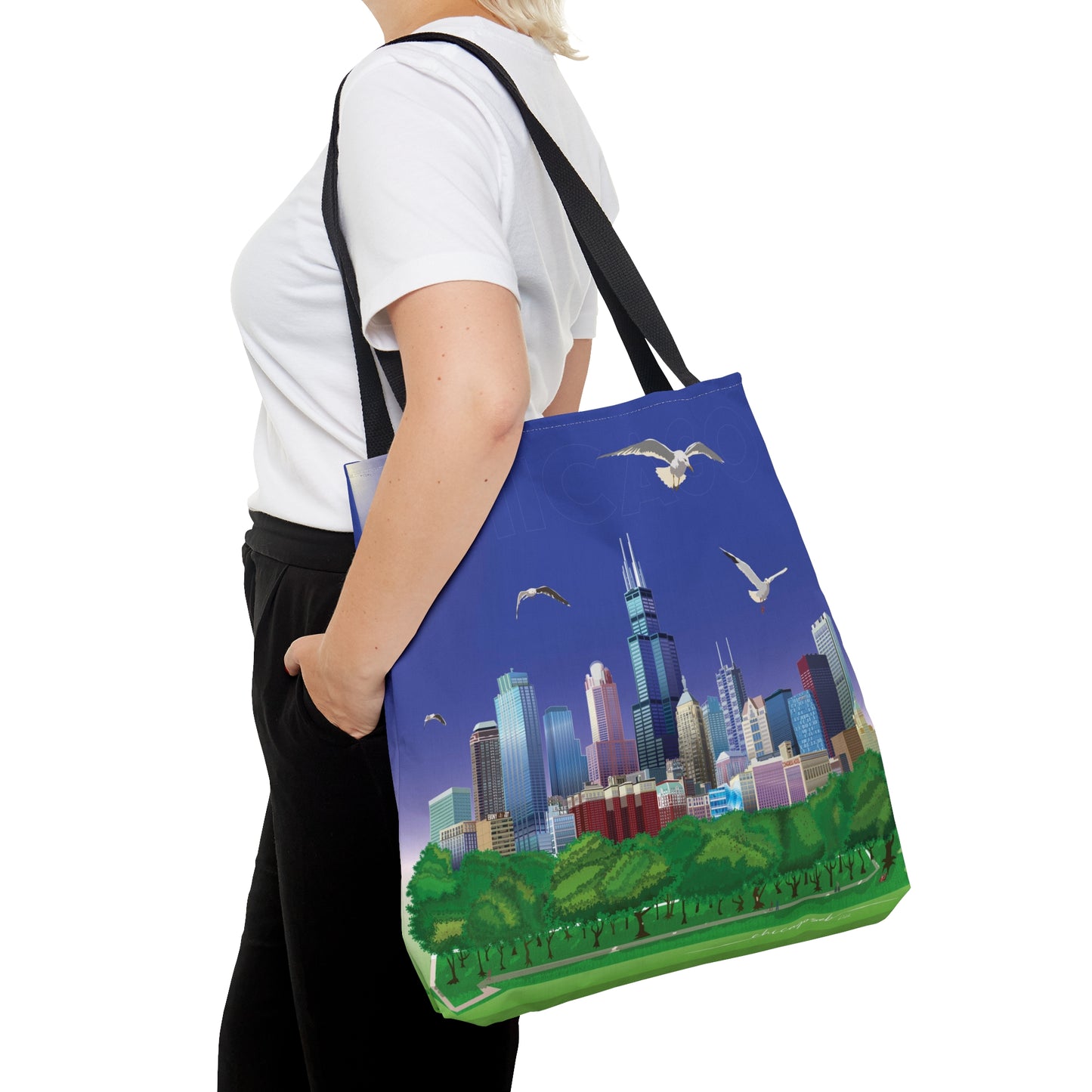 Chicago with Seagulls [Canvas Tote Bag]