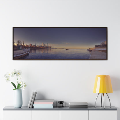 Winter Sunset by the Shedd [Framed Stretched Canvas Wrap]