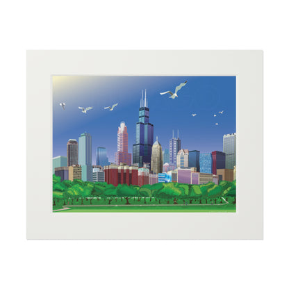 Chicago With Seagulls [Paper Framed Print]