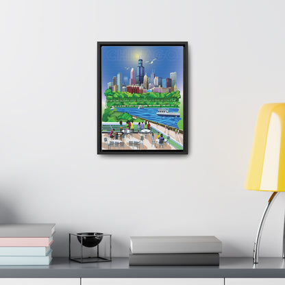 Chicago From The Shedd [Framed Canvas Wrap]