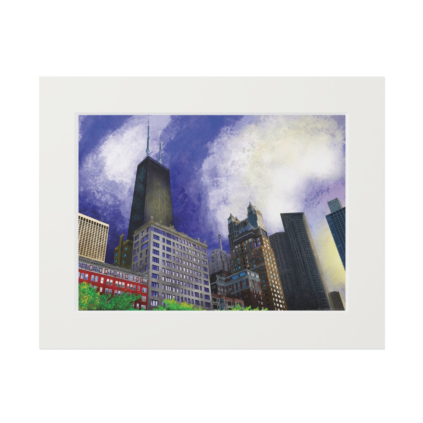 Streeterville Chicago Sunset [Paper Framed Print]